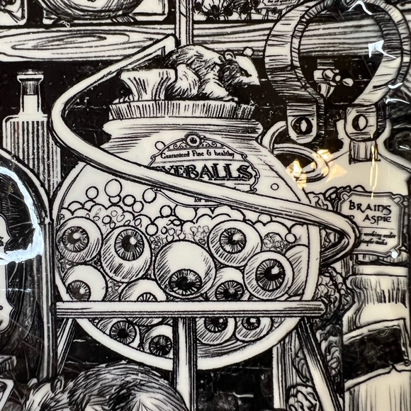 Halloween Laboratory Boiling Eyeballs Dinner Plate Apothecary Rats Poison Bottle - Picture 11 of 16